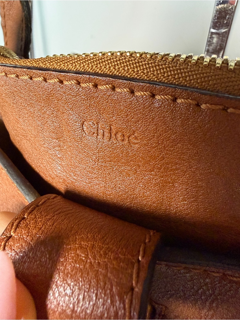Chloé Georgia Dome Bag Cognac Brown Leather Shoulder Tote - Picture 2 of 16
